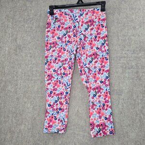 Jordache Girls Floral Crop Jegging XL 14-16 Pink & Blue Flowers Stretch